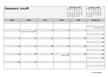 2028 Australia Calendar For Vacation Tracking