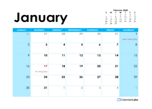 2028 Blank Calendar Colorful Design