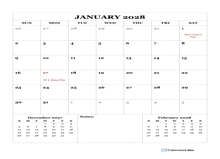 2028 Blank Monthly Planner
