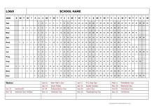 2028 Blank Landscape Yearly Calendar Template