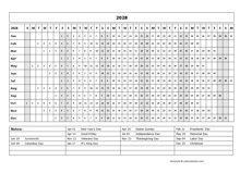 2028 Calendar Template Year At A Glance
