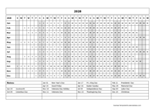 2028 Calendar Template Year At A Glance
