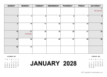 2028 Calendar With Holidays PDF
