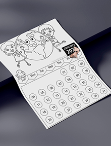 2028 Children Coloring Book Calendar