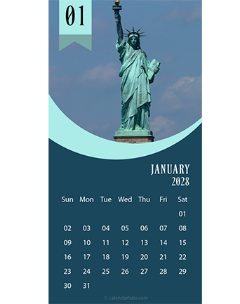 2028 Desk Calendar For Teachers