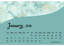2028 Desk Calendar Printable