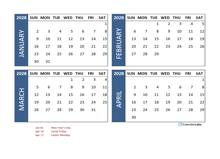 2028 Four Month Calendar with France Holidays