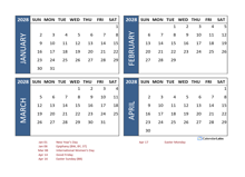 2028 Four Month Calendar with Spain Holidays