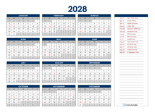 2028 France Annual Calendar with Holidays