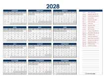 2028 Germany Annual Calendar with Holidays