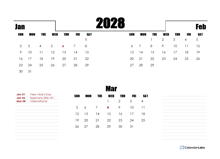 2028 Germany Quarterly Planner Template