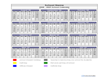 2028 Google Docs School Vertical Yearly Calendar