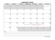 2028 Hong Kong Monthly Calendar with Notes