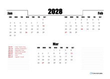 2028 India Quarterly Planner Template