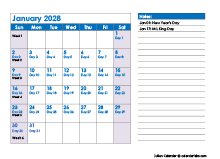 2028 Julian Date Calendar