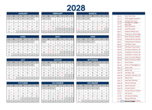 2028 Malaysia Annual Calendar with Holidays