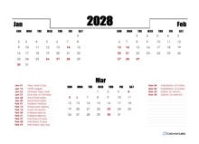 2028 Malaysia Quarterly Planner Template