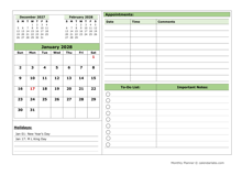 2028 Monthly Appointment Planner