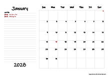 2028 Monthly Large Calendar With Notes
