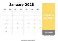 2028 Monthly Onenote Calendar With Quotes