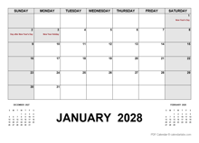 2028 Monthly Planner with New Zealand Holidays