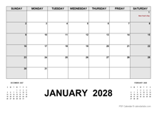 2028 Monthly Planner with Spain Holidays