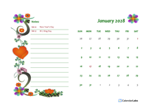 2028 Monthly Word Calendar Design Template