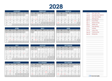 2028 New Zealand Annual Calendar with Holidays