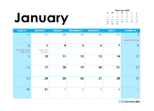2028 New Zealand Monthly Calendar Colorful Design