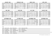 2028 PDF Yearly Calendar With Holidays