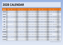 2028 Powerpoint Calendar Timeline