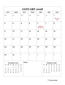 2028 Printable Calendar with Germany Holidays