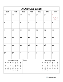 2028 Printable Calendar with Ireland Holidays