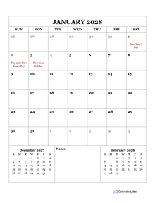 2028 Printable Calendar with Philippines Holidays