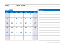 2028 Printable School Monthly Jun-Sep Calendar