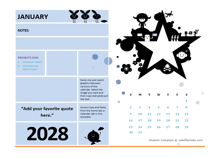 2028 Printable Student Calendar