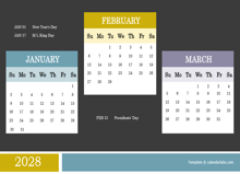 2028 Quarterly Powerpoint Calendar