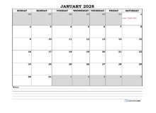 2028 Spain Monthly Calendar with Notes