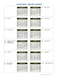 2028 Vertical Yearly Calendar Aug-July