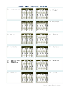 2028 Vertical Yearly Jul-Jun Calendar