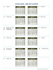2028 Vertical Yearly Sep-Aug Calendar