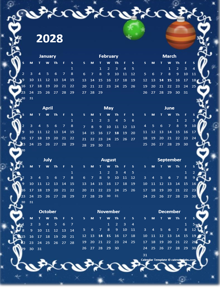 2028 Yearly Calendar Design Template