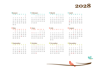 2028 Yearly Germany Calendar Design Template