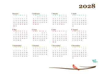 2028 Yearly Malaysia Calendar Design Template