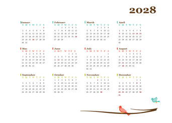 2028 Yearly Philippines Calendar Design Template