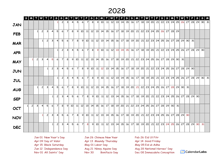 2028 Yearly Project Timeline Calendar Philippines