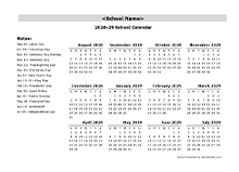 2028 Yearly School Aug-Jul Calendar With Holidays