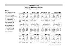 2028 Yearly School Jul-Jun Calendar With Holidays
