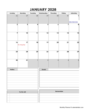 At A Glance 2028 Monthly Planner
