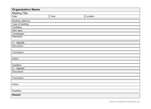 Business Meeting Minutes Templates